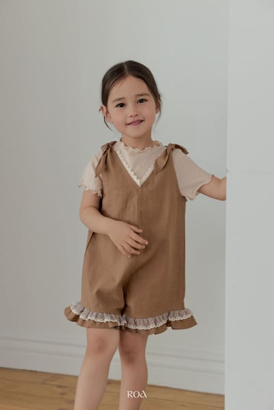 ROA14｜(6m-18m) 2色蕾絲滾邊無袖連身褲9