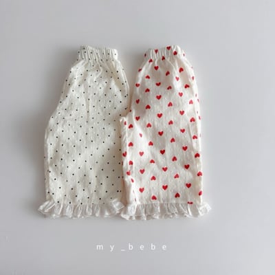 my_bebe30｜(80-120cm) 蕾絲邊直筒長褲15