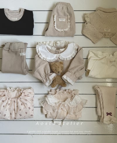 AOSTA49｜(6m-5y) 蕾絲花邊口袋碎花長褲22