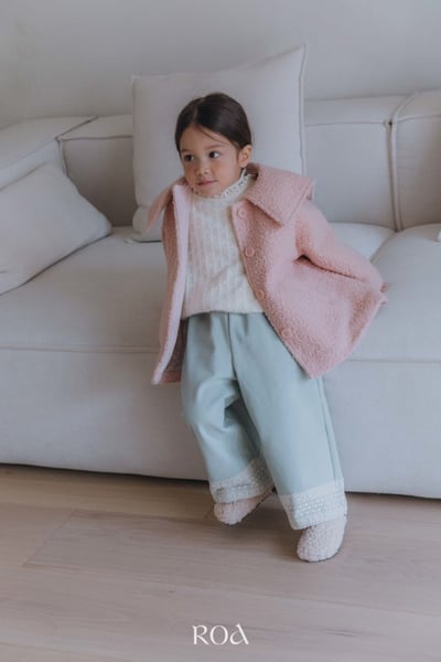 ROA32｜(80cm-120cm) 2色下擺蕾絲邊直筒褲4