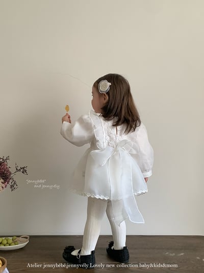 JE599｜(66cm-120cm) 玫瑰花白紗連身裙/包屁衣5