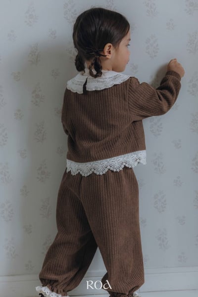 ROA11｜(80cm-120cm) 2色蕾絲翻領絨毛開衫上衣12