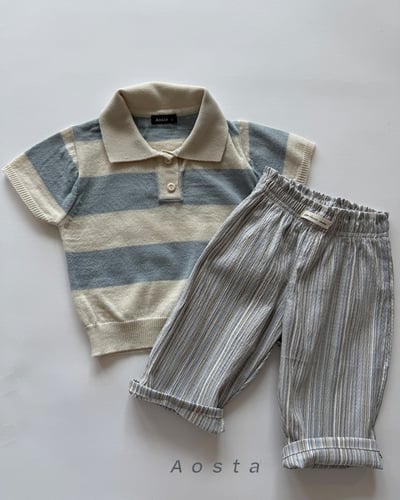 AOSTA31｜(1y-5y) 3款針織領條紋襯衫24