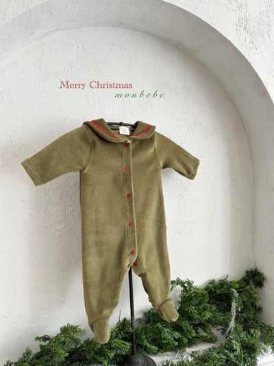 MONBEBE38｜(0m-6m) 水手領連身排扣衣4