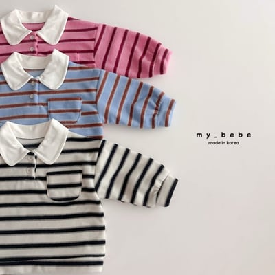 my_bebe03｜(-12m-7y) 有領條紋上衣5