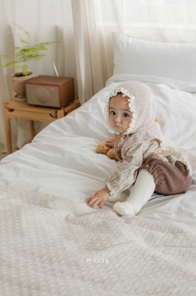 M-KIDS19｜(55-95cm) 2色蕾絲花邊荷葉針織背心9