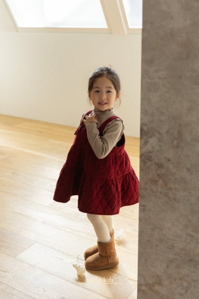 ALADIN21｜(75cm-114cm) 磨毛菱形壓紋吊帶裙11