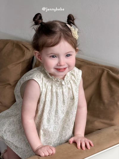 JE704｜(80-110cm) 花邊法式印花無袖套裝6