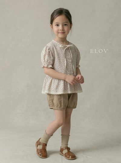 Mon petit16｜(73-118cm) 碎花裙擺公主袖襯衫2