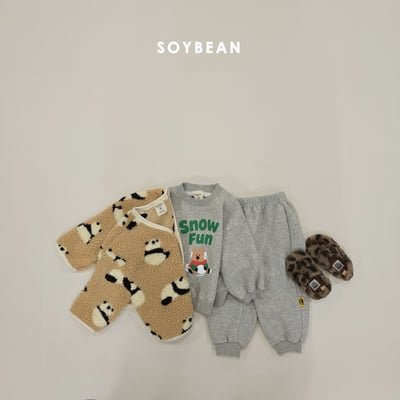 Soybean92｜(75cm-118cm) 熊貓印花刷毛外套13