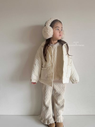 Monpetitbebe11｜(70cm-110cm) 愛心刺繡夾層棉外套9