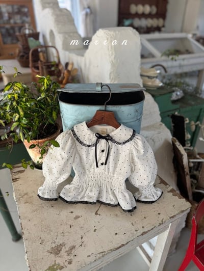 Marron60｜(1y-6y) 點點蕾絲上衣3