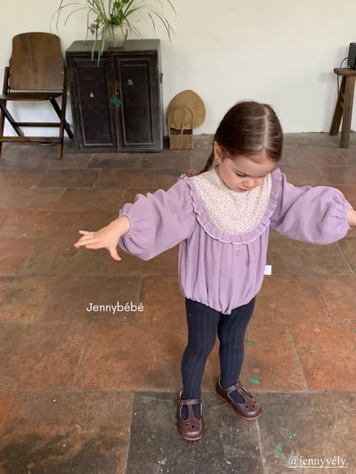 JE571｜(66-90cm) 暮丁香拼接荷葉邊包屁衣22