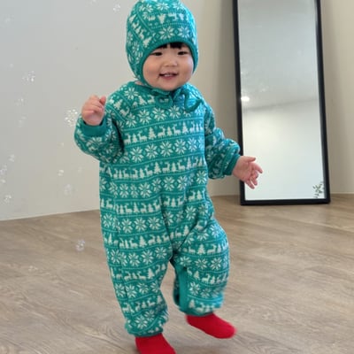 Cieldemaman07｜(3M~15M)  3色雪花麋鹿針織包屁衣含帽子10