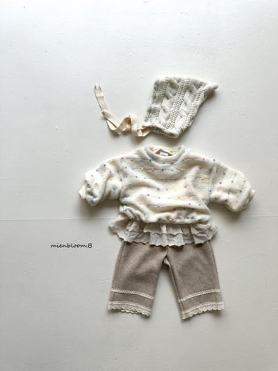 Bloom.b34｜(0m-24m/85cm-125cm) 磨毛蕾絲邊長褲11