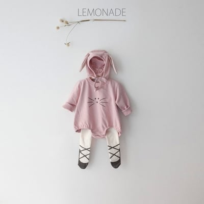 LEMONADE45｜(55cm-85cm) 2色小貓包屁衣含帽子15