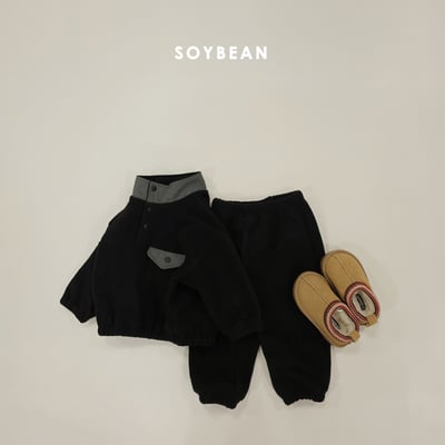 Soybean30｜(75cm-118cm) 抓絨半開襟扣套裝5