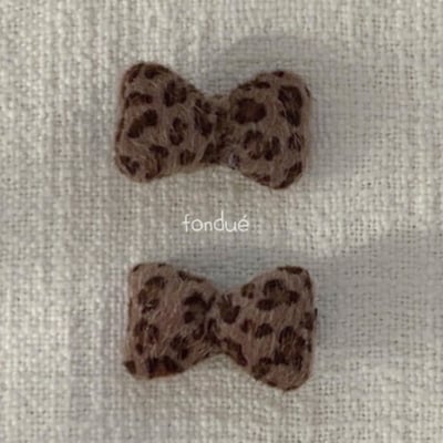 Fondue 37｜(Free)  豹紋蝴蝶結髮夾5