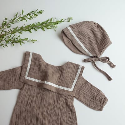 LEMONADE44｜(55cm-85cm) 2色尖翻領包屁衣含帽子17