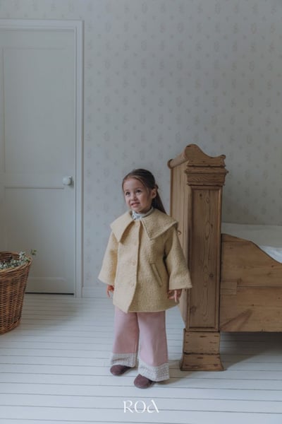 ROA32｜(80cm-120cm) 2色下擺蕾絲邊直筒褲11