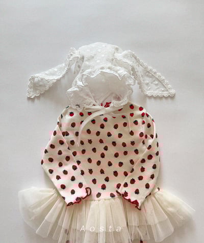 AOSTA10｜(6m-5y) 蕾絲兔子綁帶帽3