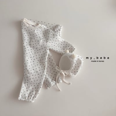 my_bebe24｜(-6m-12m-) 絎縫印花連身衣含帽子5