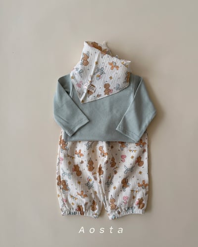 AOSTA23｜(6m-5y) 印花棉麻休閒縮口褲12