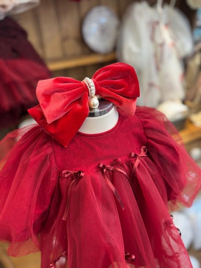 Marron 58｜(3m-18m) 絲絨珍珠髮帶3