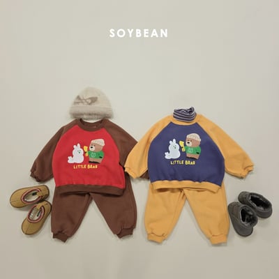 Soybean05｜(75cm-118cm) 雪人小熊撞色套裝13