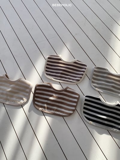 Bebe holic17｜(3m-18m) 雙面條紋毛圈圍兜15