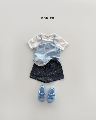 Bonito04｜(75cm-125cm) 2色甜美小花朵短褲10