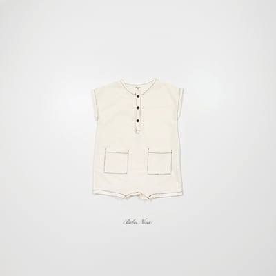 bebe nine41  (6m-24m) 2色樸素鈕釦口袋裝6