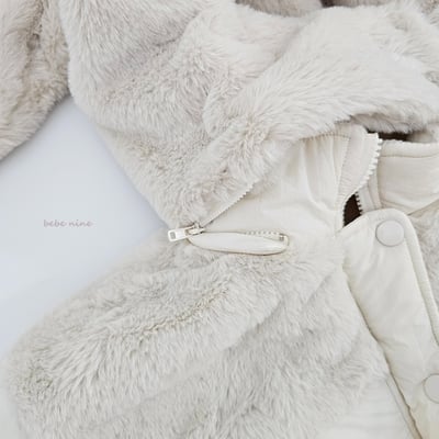 bebe nine36 (65cm-115cm) 2色刷毛暗釦拉鍊連帽小兔外套(帽可拆)15