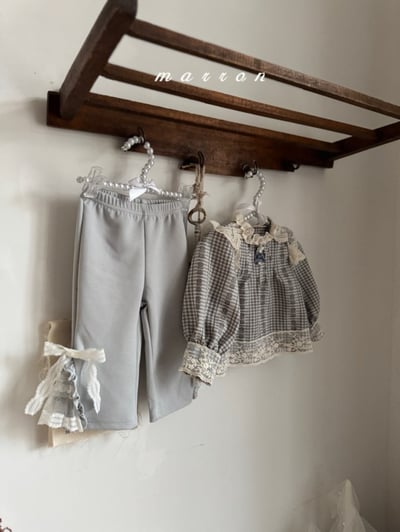 Marron19｜(1y-6y) 蝴蝶結蕾絲開岔長褲13