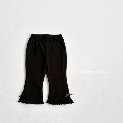 vivid96｜(78cm-125cm) 3款緞帶開衩喇叭七分褲5