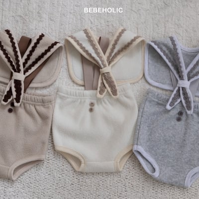 Bebe holic43｜(3m-18m) 滾邊領結+吊帶包屁褲18