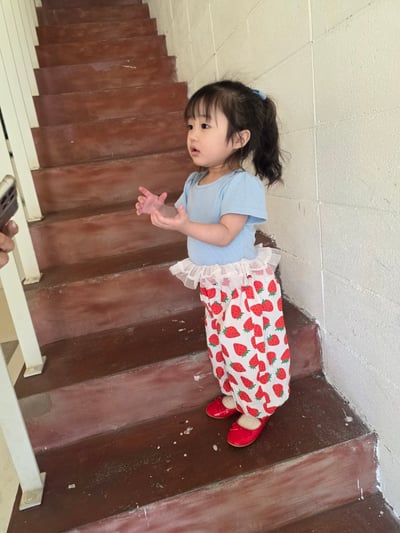 Color02｜(75-115cm) 草莓縮口褲11