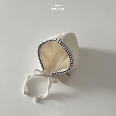 Lindo83｜(80cm-125cm) 滾線刷毛綁帶帽4