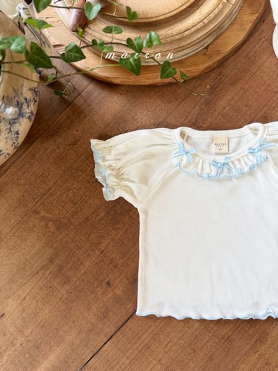 Marron31｜(1y-6y) 公主蝴蝶結花邊上衣5