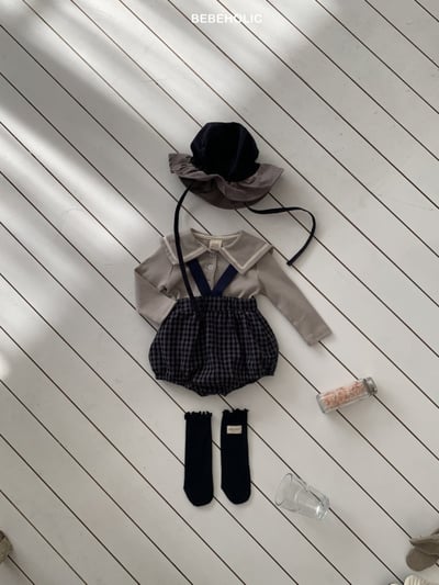 Bebe holic27｜(3m-18m) 格紋吊帶包屁褲3