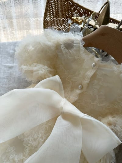 MONBEBE19｜(6m-24m) 層次薄紗綁帶包屁衣10