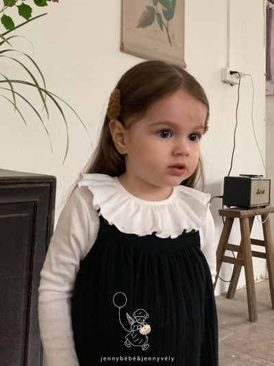 JE566｜(73-100cm) 百搭荷葉領上衣/棉紗吊帶褲13