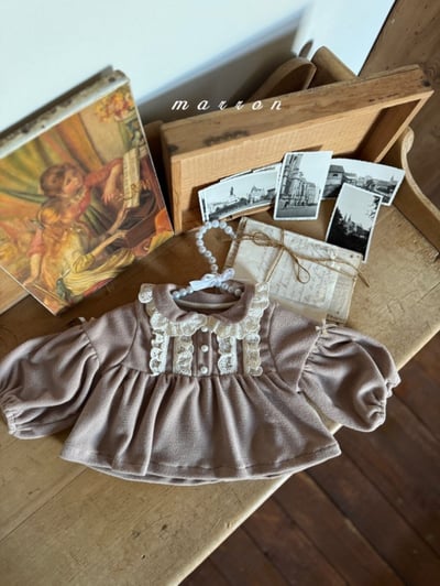 Marron 56｜(3m-18m) 宮廷袖蕾絲領花邊套裝17