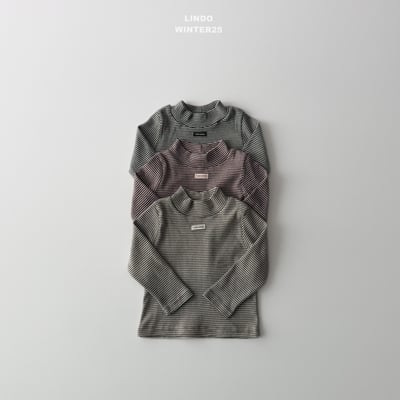 Lindo34｜(80cm-125cm) 高領條紋上衣2