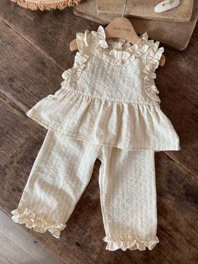 Anne Shirley13｜(3m-22m) 1色花邊滾無袖套裝1