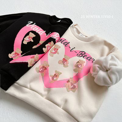 vivid66｜(78cm-125cm) 愛心小熊印花休閒上衣4