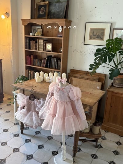 Marron 64｜(1y-6y) 公主蓬蓬袖袖薄紗洋裝7