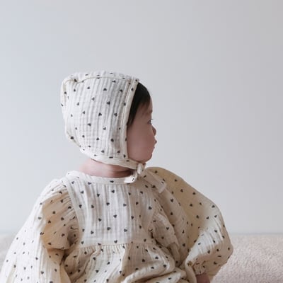 LEMONADE15｜(55cm-85cm) 2色滿滿愛心包屁衣含帽子5