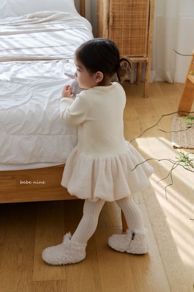 bebe nine35 (65cm-115cm) 2色磨毛連身氣球裙洋裝9
