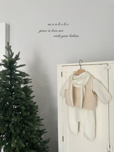 MONBEBE06｜(3m-24m) 針織連帽小兔連身衣3